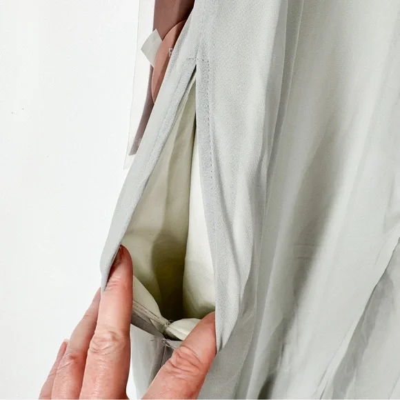 NWT Birdy Grey Gwennie Dove Gray Chiffon Dress Women’s Size Large - Picture 12 of 15